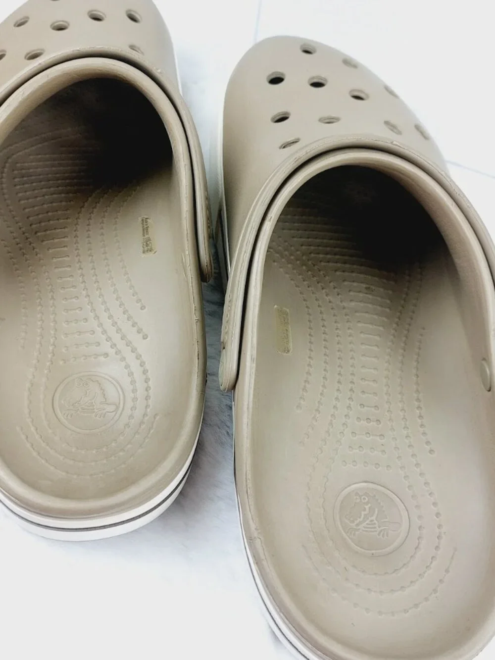 Crocs Men's Khaki Brown Classic Crocband Slip-On Casual Clogs Size US 12